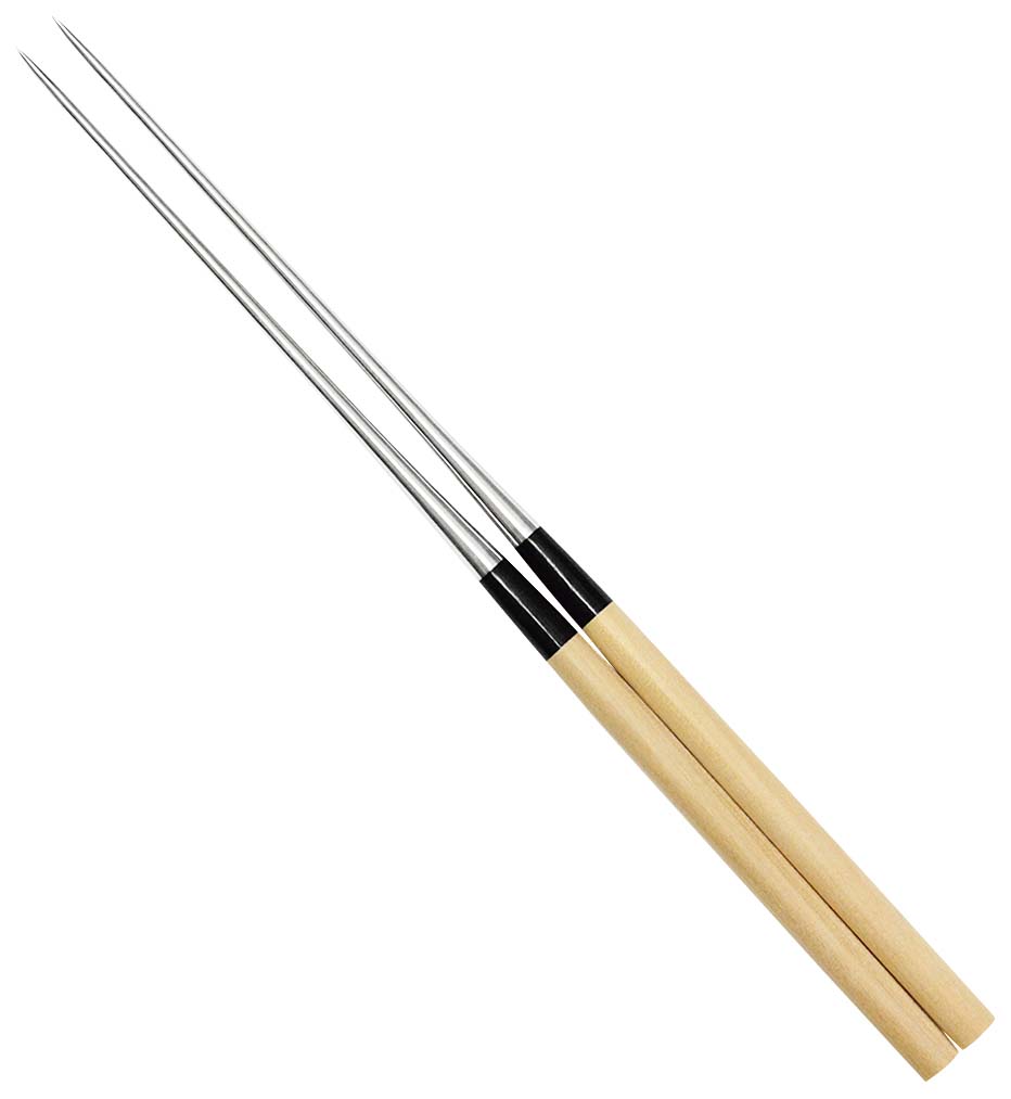 本焼ステンレス　朴柄盛箸　１５０㎜　№21015