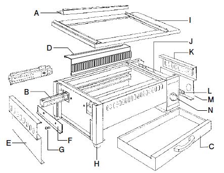ＥＢＭ　遠赤串焼器５００型用　レッドフィン（１枚）