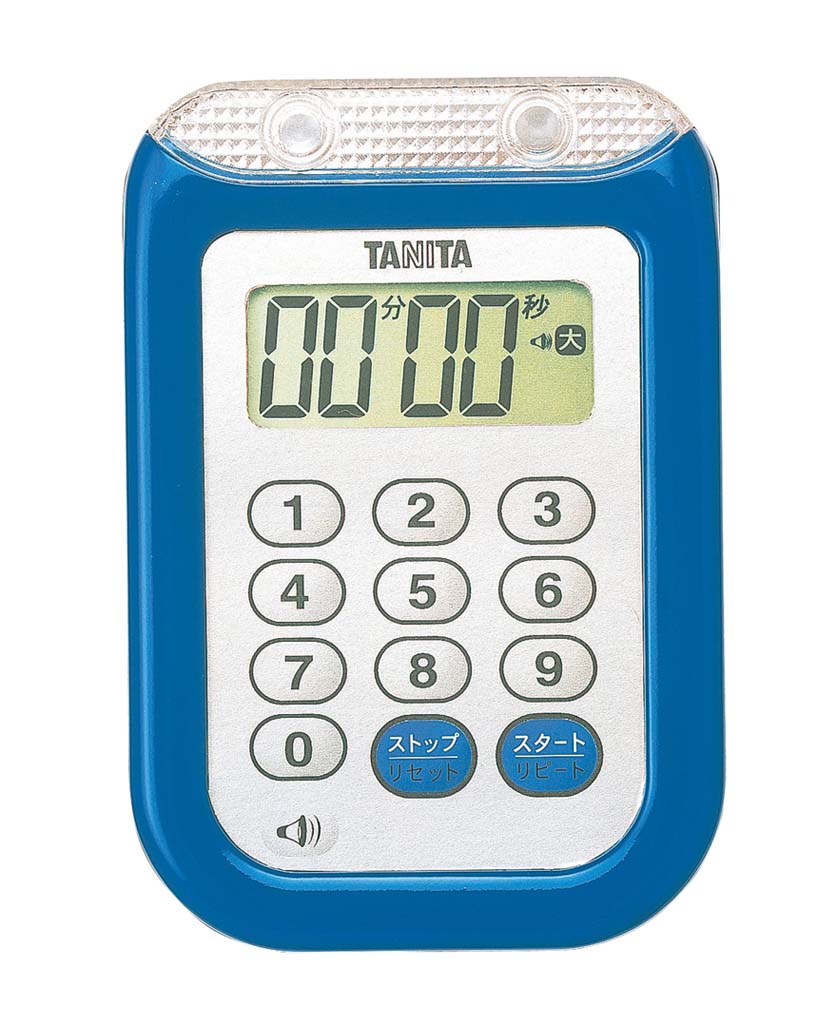 タニタ　防水大音量　タイマー　１００分計　ＴＤ－３７７　ﾌﾞﾙｰ